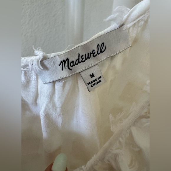 🌺 Madewell White Textured Tie Strap Dress - Picture 3 of 3